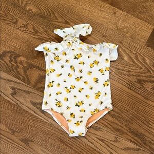 Crewcuts White and Yellow Floral Kids Swim One Piece